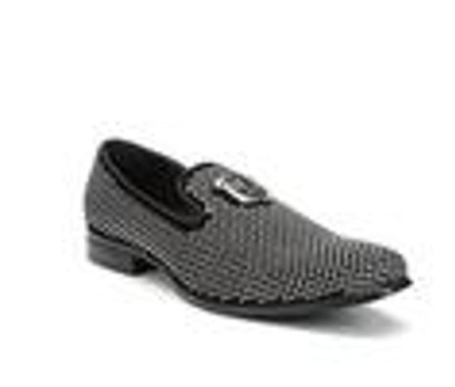 Men Stacy Adams Loafers | Men'S Stacy Adams Swagger Loafers Black/Silver