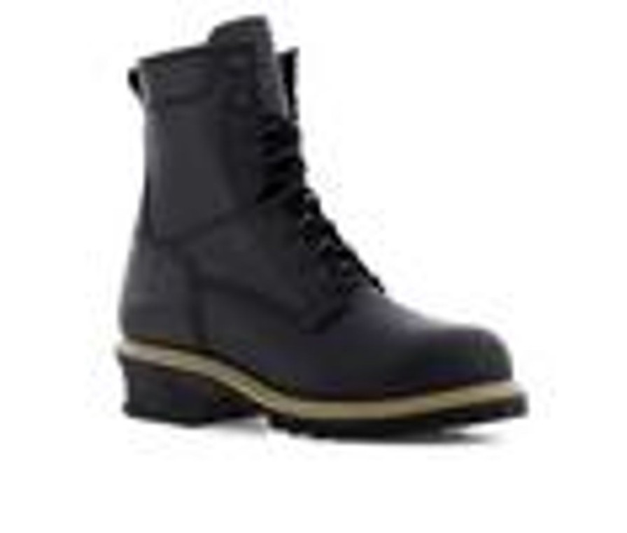 Men Frye Supply Electric Hazard | Men'S Frye Supply Logger Safety-Crafted Boot Work Boots Black