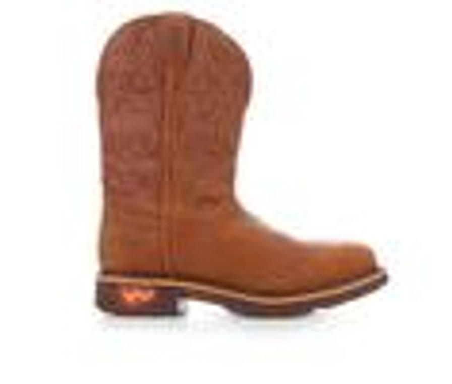 Men Justin Boots Electric Hazard | Men'S Justin Boots Resistor Russet Comp Toe Work Boots Brown