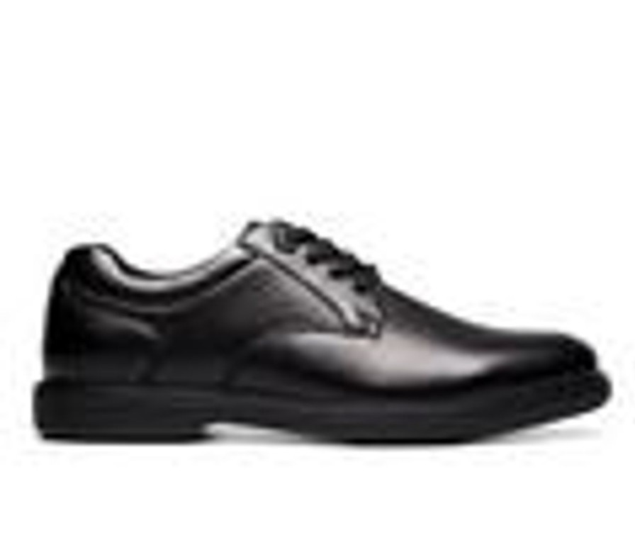 Men Nunn Bush Slip Resistant | Men'S Nunn Bush Wade Plain Toe Slip Resistant Work Oxfords Black