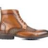 Men Vintage Foundry Co Boots | Men'S Vintage Foundry Co Flint Lace Up Wingtip Dress Boots Tan