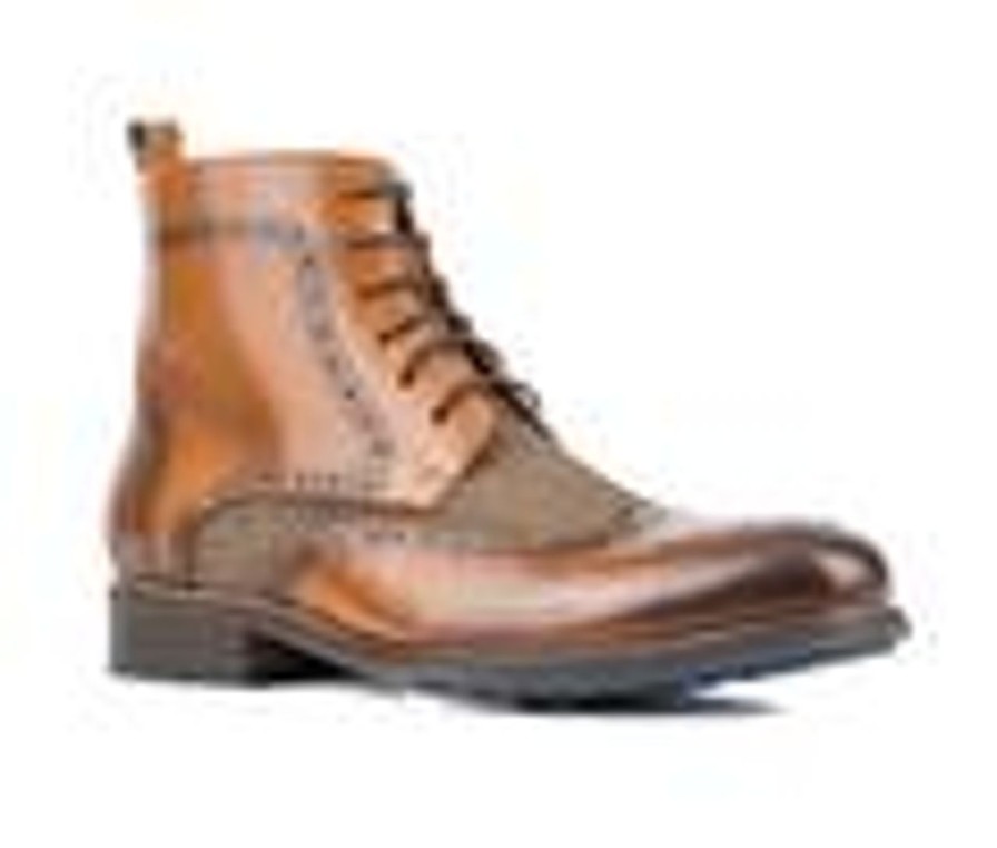 Men Vintage Foundry Co Boots | Men'S Vintage Foundry Co Flint Lace Up Wingtip Dress Boots Tan