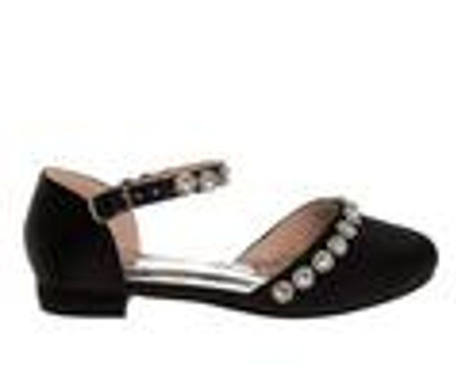 Kids Badgley Mischka Dress | Girls' Badgley Mischka Elegant Embellishments 11-5 Dress Shoes Black Satin