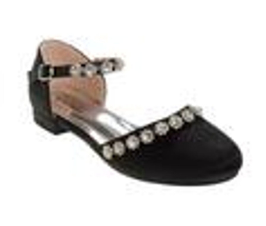 Kids Badgley Mischka Dress | Girls' Badgley Mischka Elegant Embellishments 11-5 Dress Shoes Black Satin