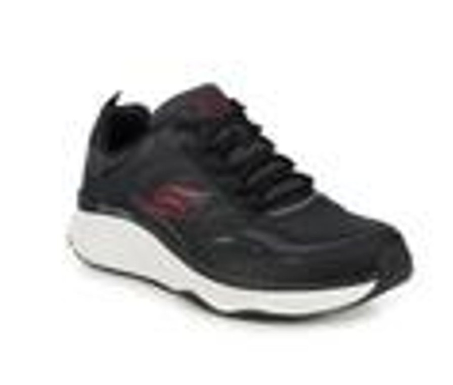 Men Skechers Walking And Hiking | Men'S Skechers 232615 D'Lux Fit Walk Walking Shoes Black/Red