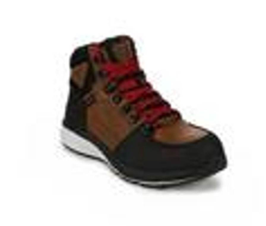 Men KEEN Utility Electric Hazard | Men'S Keen Utility Red Hook Carbon Toe Work Boots Tabacco/Black