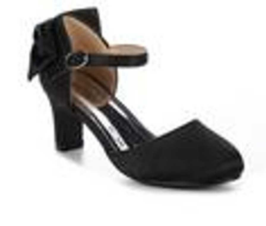 Kids Badgley Mischka Dress | Girls' Badgley Mischka Little Kid & Big Kid Layla Dress Heels Black Satin