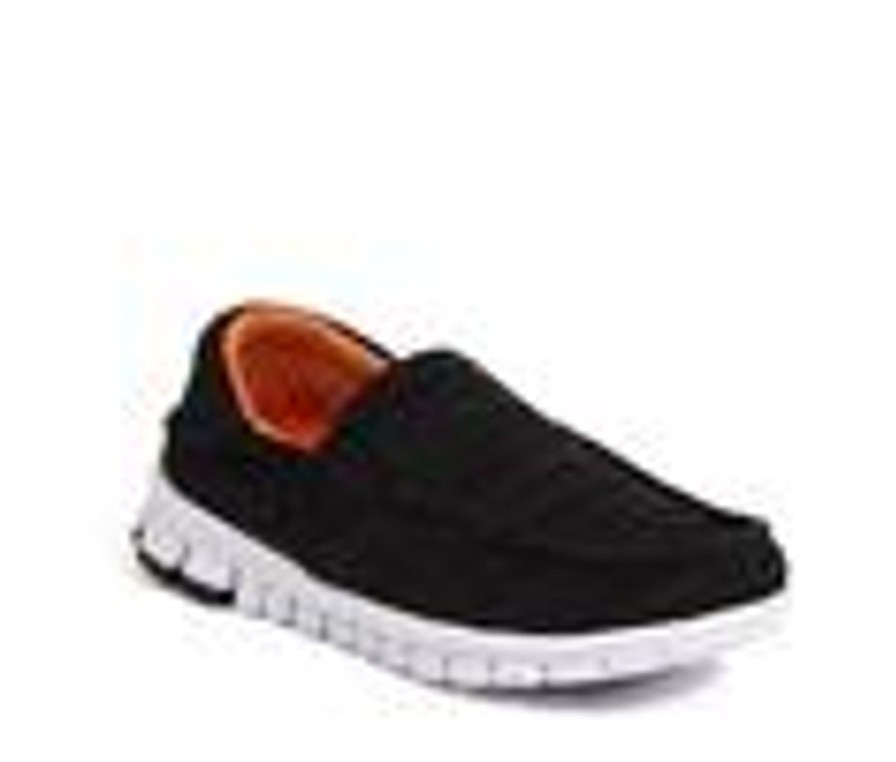 Kids Deer Stags Casual | Boys' Deer Stags Little Kid & Big Kid Melvin Jr. Slip-On Shoes Black/Orange