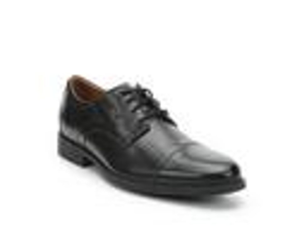 Men Clarks Oxfords | Men'S Clarks Whiddon Cap Toe Dress Shoes Black Leather