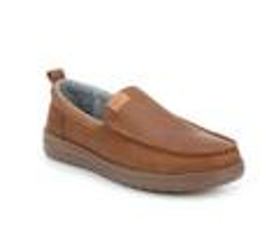 Men HEYDUDE Boat Shoes | Men'S Heydude Wally Grip Leather Slip-On Casual Shoes Brown