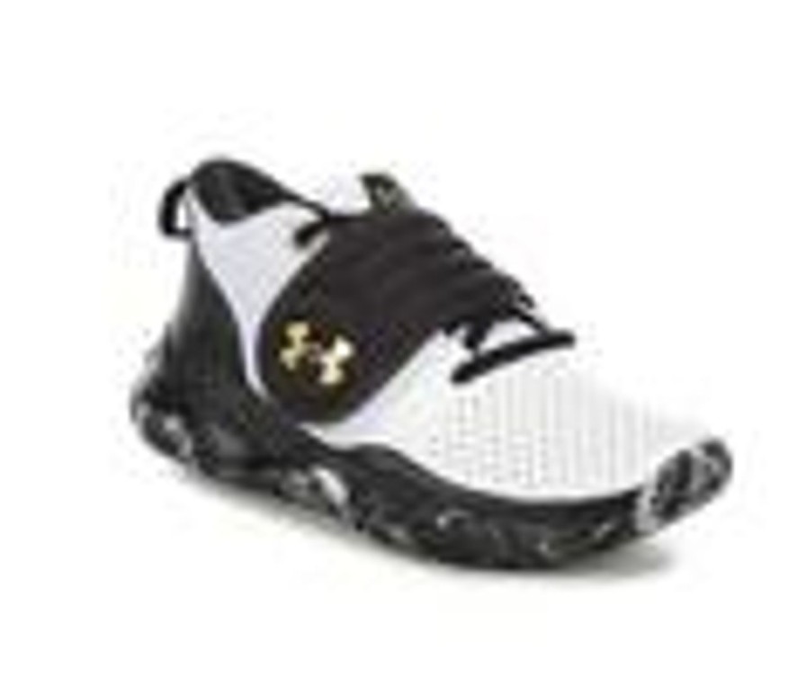 Kids Under Armour Athletics & Sneakers | Boys' Under Armour Big Kid Zone Basketball Shoes Wht/Blk/Gold