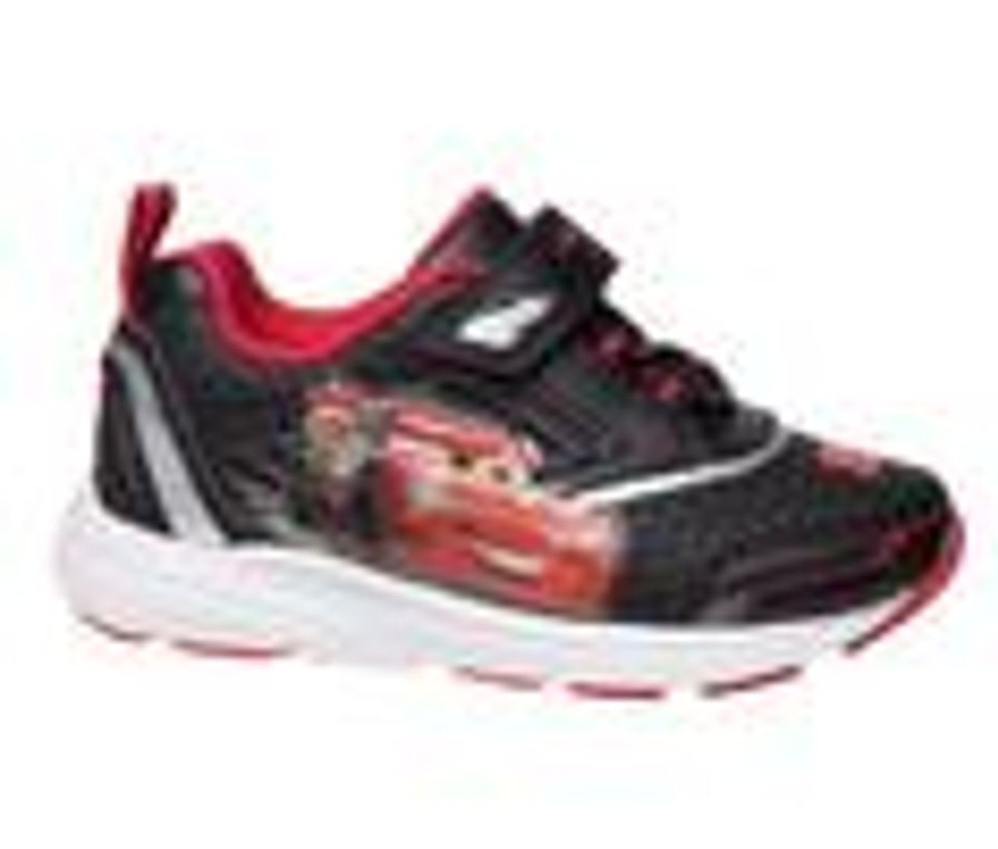 Kids Disney Casual | Boys' Disney Toddler & Little Kid Ch17145C Cars Light-Up Sneakers Black/Red