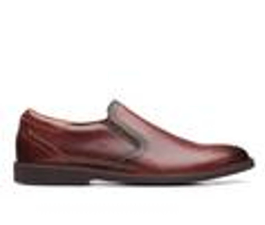 Men Clarks Loafers | Men'S Clarks Malwood Easy Slip On Dress Loafers Brown Leather