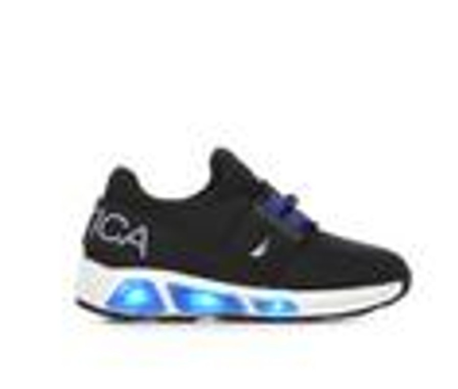 Kids Nautica Casual | Boys' Nautica Toddler & Little Kid Neave Emboss Light-Up Sneakers Black/Cobalt