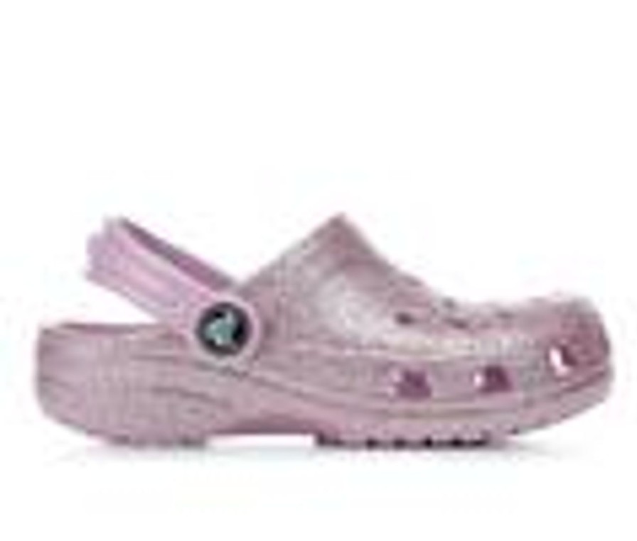 Kids Crocs Sandals | Girls' Crocs Toddler Classic Glitter 2 Clogs White/Rainbow