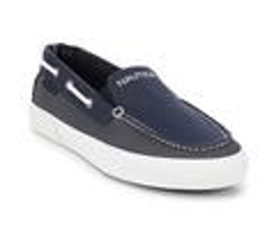 Men Nautica Loafers And Slip-Ons | Men'S Nautica Doubloon Slip-On Boat Shoes Navy Stripe 21