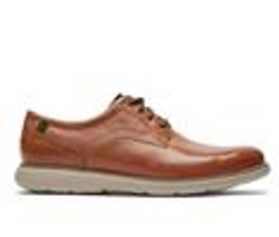 Men Rockport Oxfords | Men'S Rockport Garett Plain Toe Dress Shoes Caramel