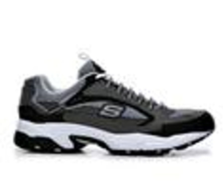 Men Skechers Cross Training | Men'S Skechers 51286 Stamina Cutback Training Sneakers Gry/Blk/Wht