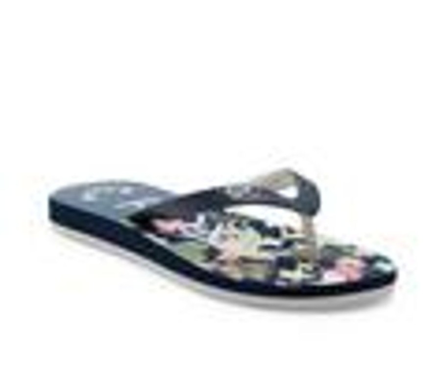 Kids Roxy Sandals | Girls' Roxy Little Kid & Big Kid Tahiti Vii Flip-Flops Yellow/Wht/Navy