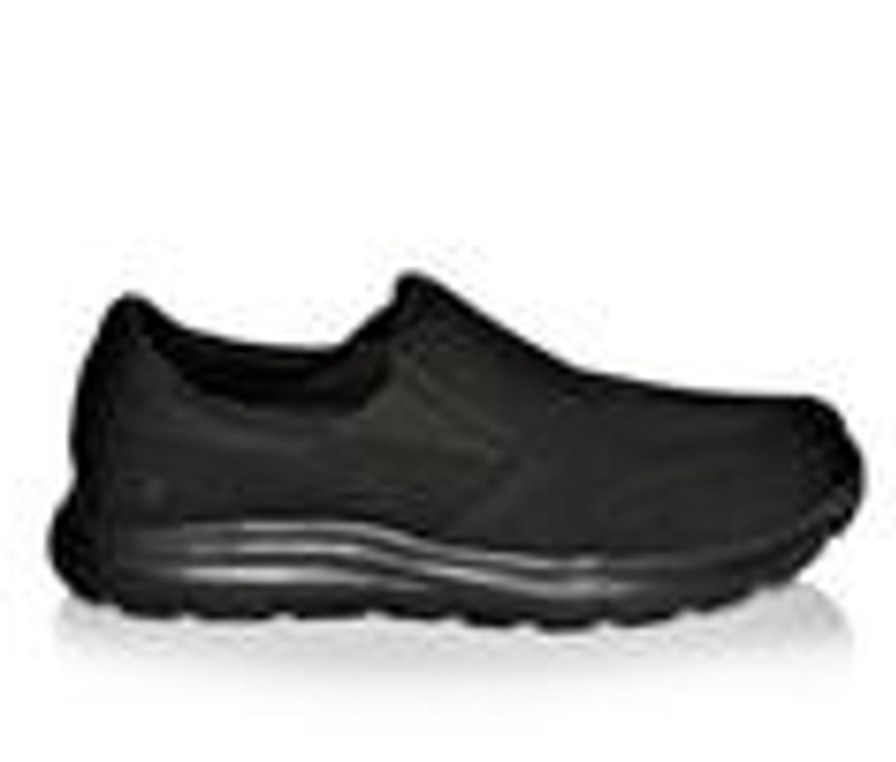 Men Skechers Work Loafers And Slip-Ons | Men'S Skechers Work 77048 Mcallen Safety Shoes Black