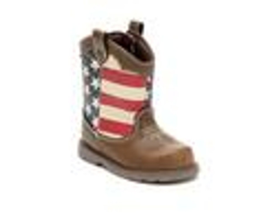 Kids Natural Steps Boots | Boys' Natural Steps Infant & Toddler Stripes Cowboy Boots Brown