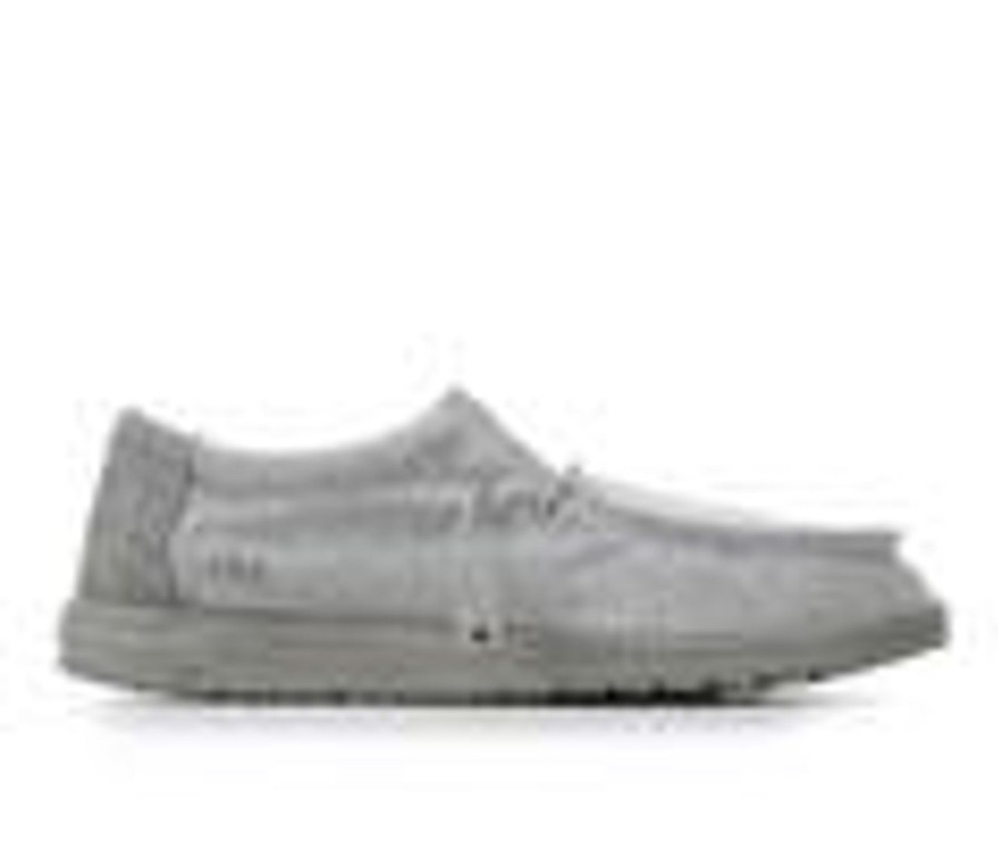 Men HEYDUDE Loafers And Slip-Ons | Men'S Heydude Wally Stretch Fleece Casual Shoes Grey