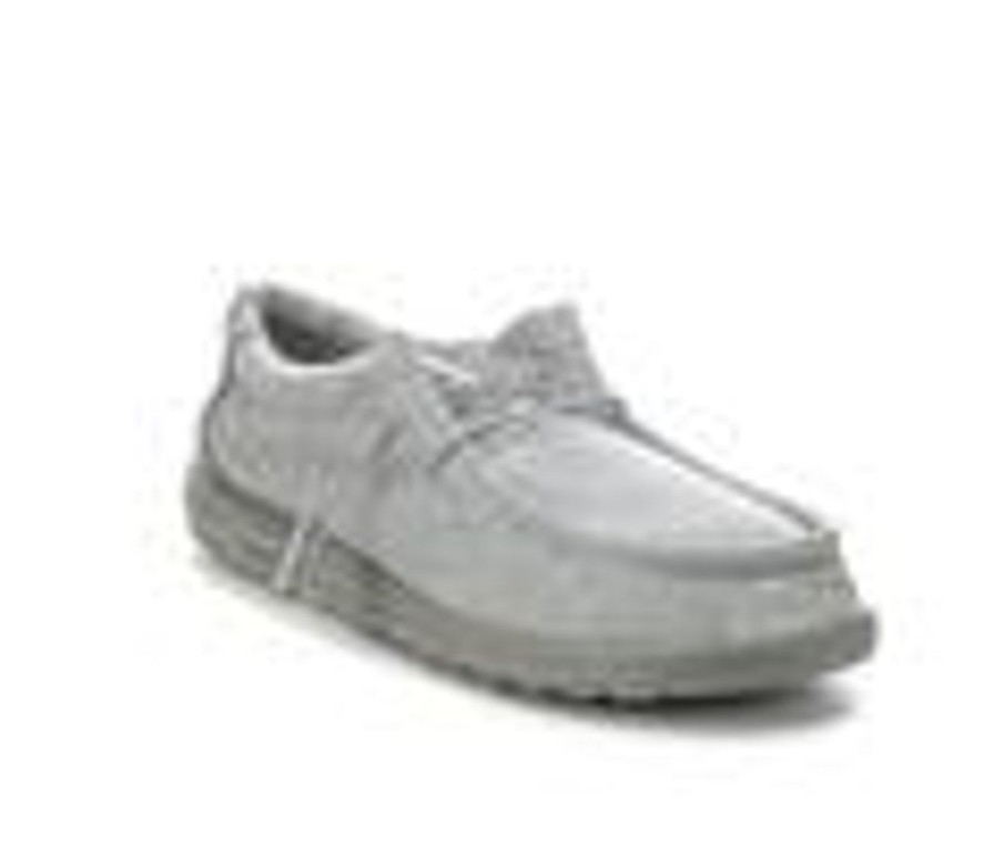 Men HEYDUDE Loafers And Slip-Ons | Men'S Heydude Wally Stretch Fleece Casual Shoes Grey