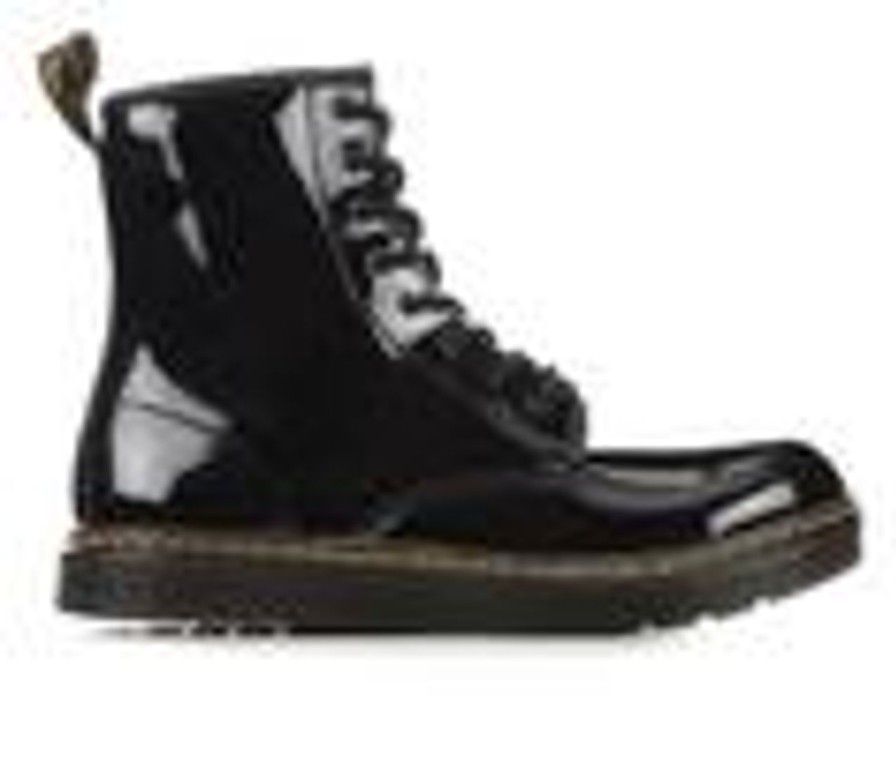 Kids Dr. Martens Boots | Girls' Dr. Martens Little Kid & Big Kid Zavala Jr. Combat Boots Black Patent