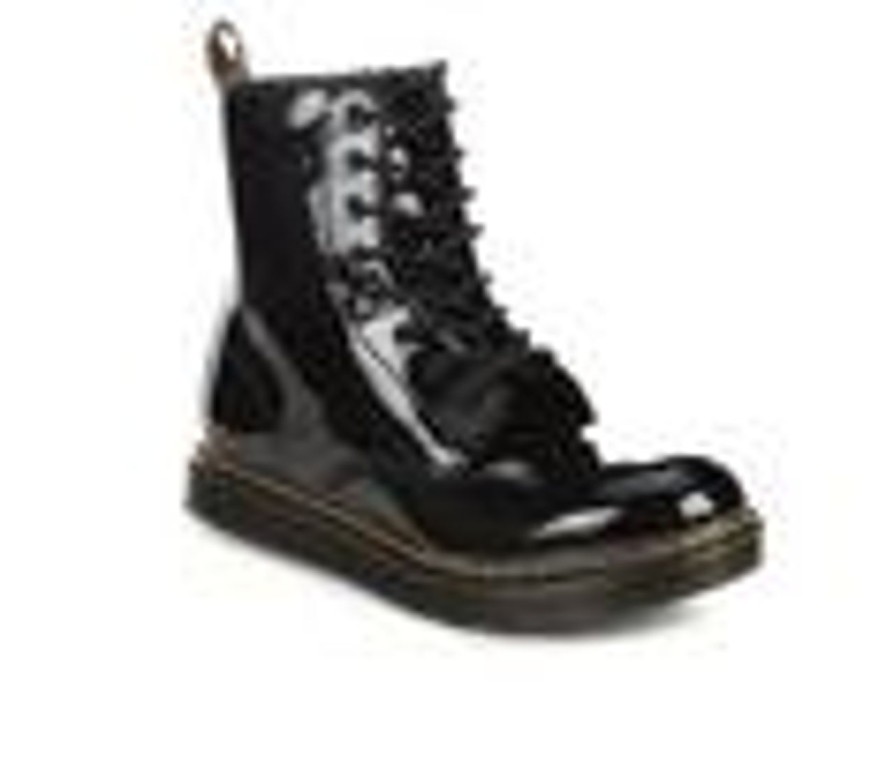 Kids Dr. Martens Boots | Girls' Dr. Martens Little Kid & Big Kid Zavala Jr. Combat Boots Black Patent