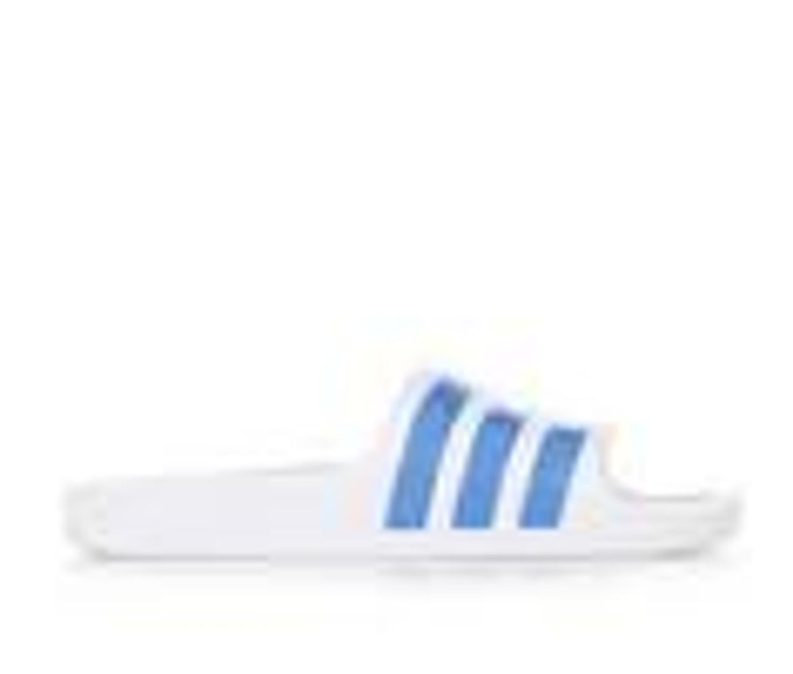 Kids Adidas Sandals | Boys' Adidas Little Kid & Big Kid Adilette Aqua K Sport Slides White/Blue