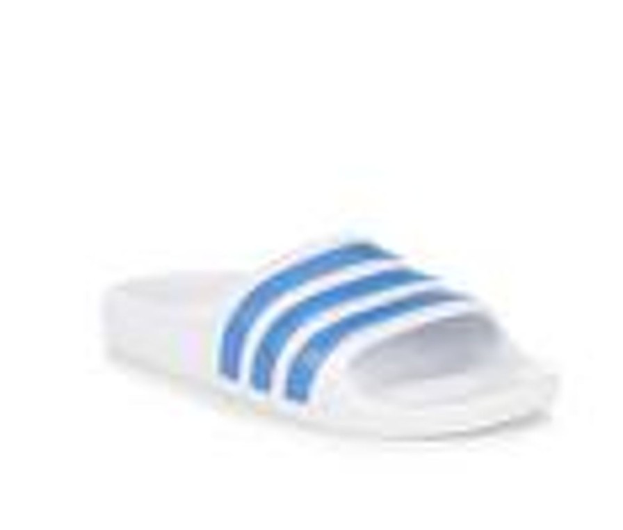 Kids Adidas Sandals | Boys' Adidas Little Kid & Big Kid Adilette Aqua K Sport Slides White/Blue