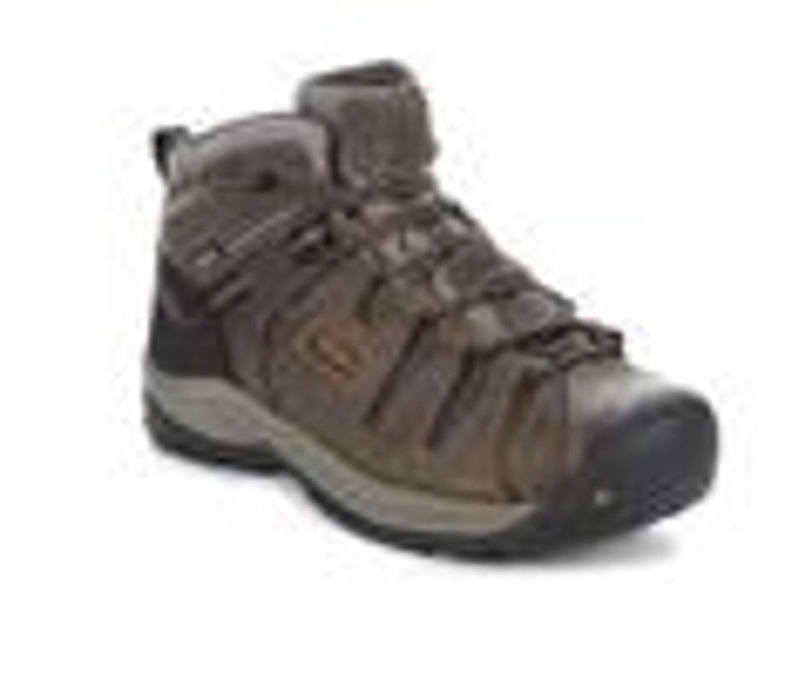 Men KEEN Utility Soft Toe | Men'S Keen Utility Flint Ii Mid Waterproof Soft Toe Work Boots Black/Olive/Br