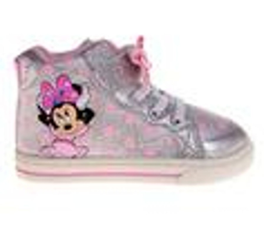 Kids Disney Sandals | Girls' Disney Minnie Hrty Stps6-11 Silver/Pink