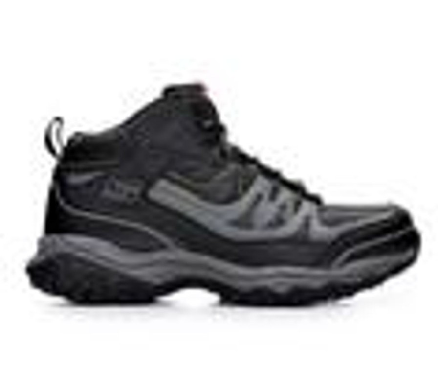 Men Skechers Work Steel Toe | Men'S Skechers Work Rebem 77108 Steel Toe Steel Toe Work Boots Black/Charcoal