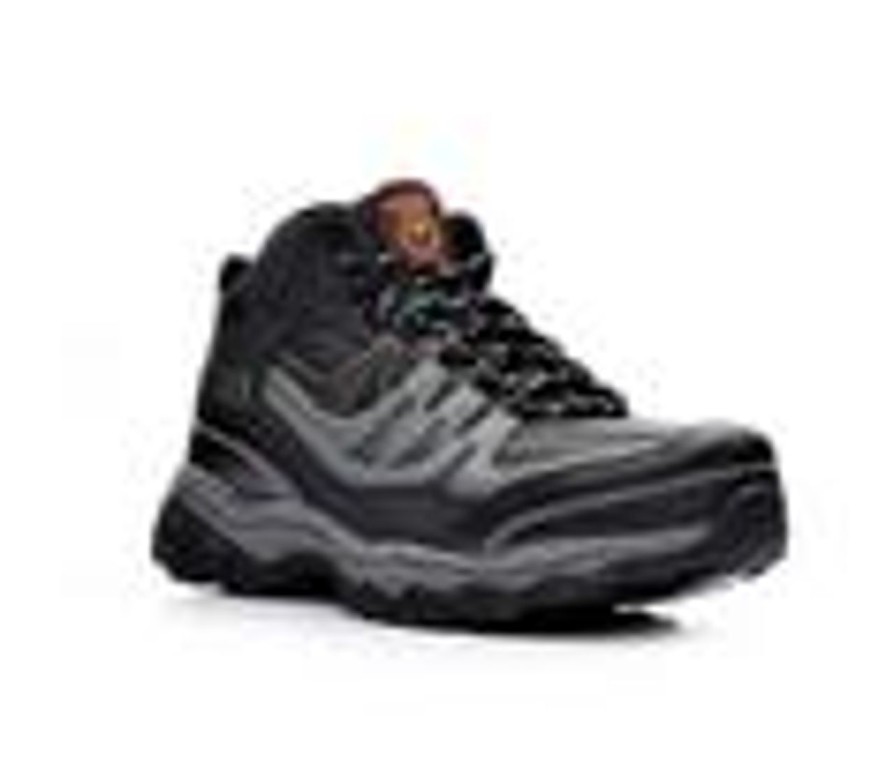 Men Skechers Work Steel Toe | Men'S Skechers Work Rebem 77108 Steel Toe Steel Toe Work Boots Black/Charcoal