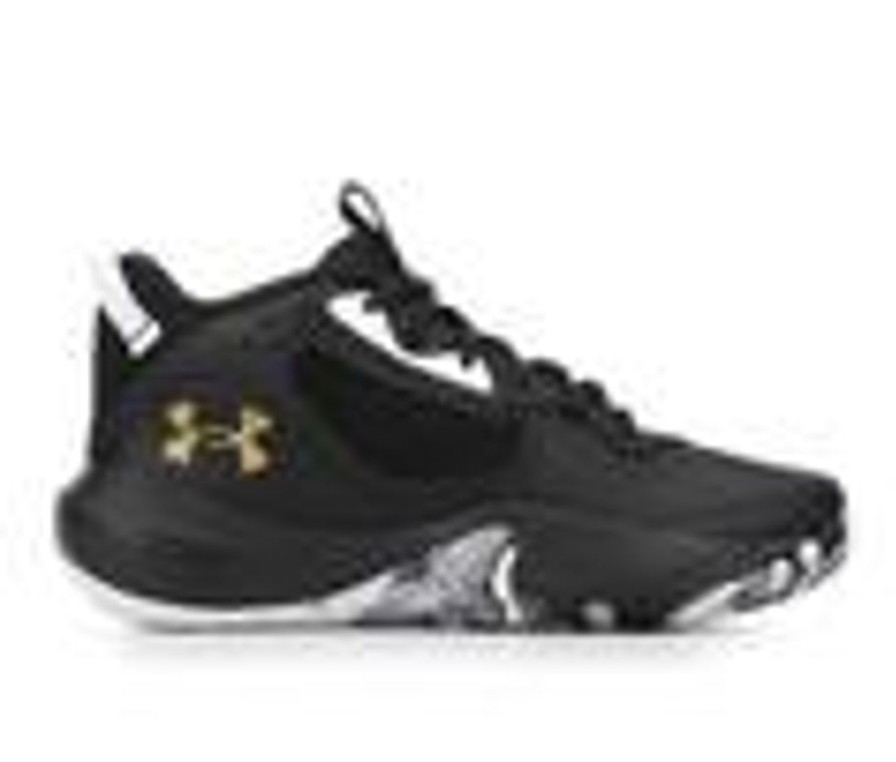 Kids Under Armour Athletics & Sneakers | Kids' Under Armour Big Kid Lockdown 6 Basketball Shoes Blk/Wht/Gold