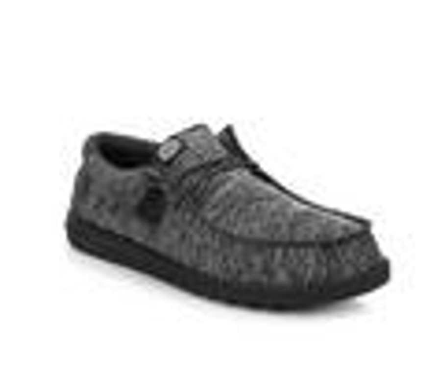 Men HEYDUDE Boat Shoes | Men'S Heydude Wally Sport Knit Casual Shoes Black/Black