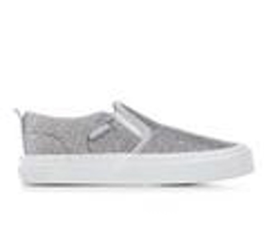 Kids Vans Athletics & Sneakers | Girls' Vans Little Kid & Big Kid Asher Glitter Slip-On Sneakers Glitter/Grey/Wh