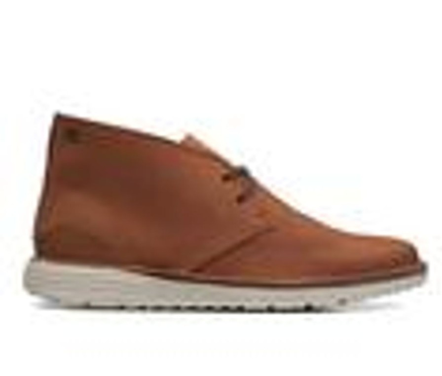 Men Clarks Boots | Men'S Clarks Brahnz Mid Chukka Boots Tan Nubuck