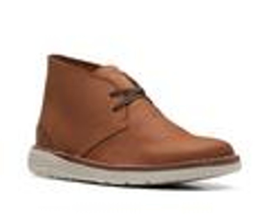 Men Clarks Boots | Men'S Clarks Brahnz Mid Chukka Boots Tan Nubuck