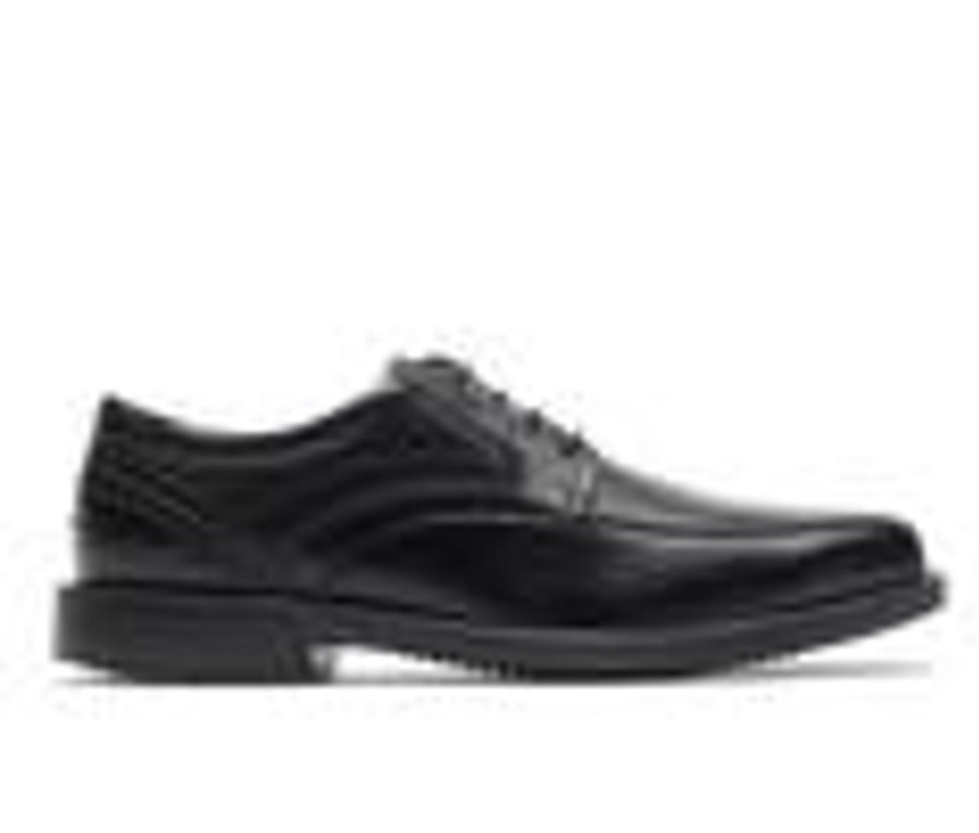 Men Rockport Oxfords | Men'S Rockport Style Leader 2 Bike Toe Oxford Dress Shoes Black