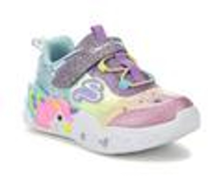 Kids Skechers Casual | Girls' Skechers Toddler Unicorn Charmer Twilight Light-Up Shoes Purple/Multi