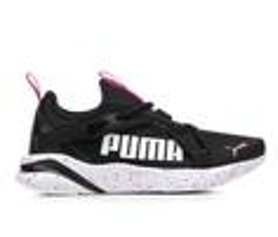 Kids Puma Athletics & Sneakers | Girls' Puma Big Kid Softride Rift Slip-On Running Shoes Bk/Pnk/Wh/Speck