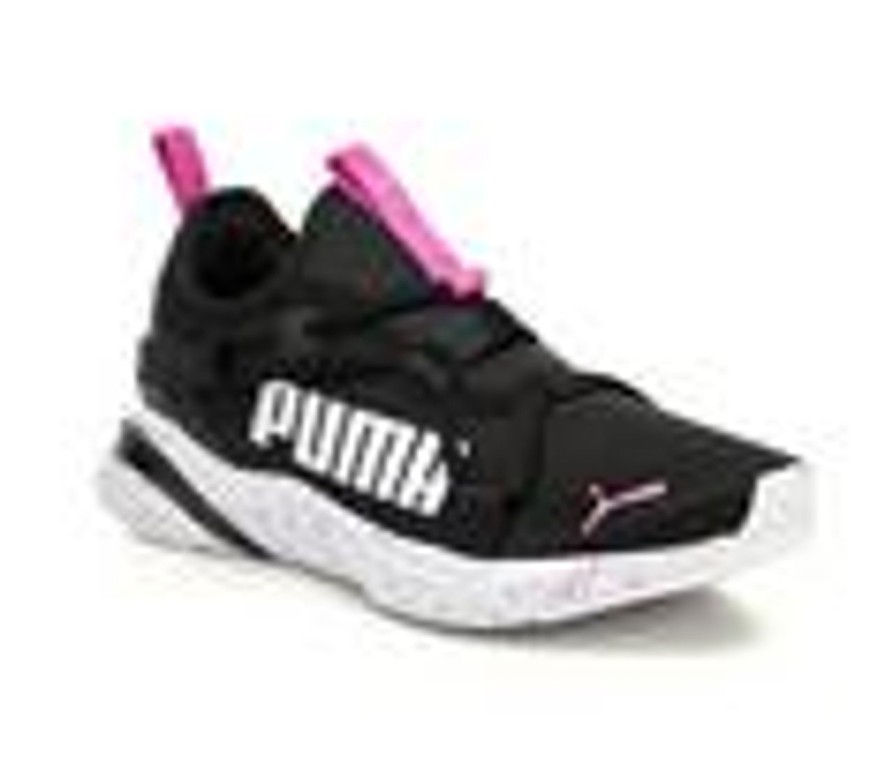 Kids Puma Athletics & Sneakers | Girls' Puma Big Kid Softride Rift Slip-On Running Shoes Bk/Pnk/Wh/Speck