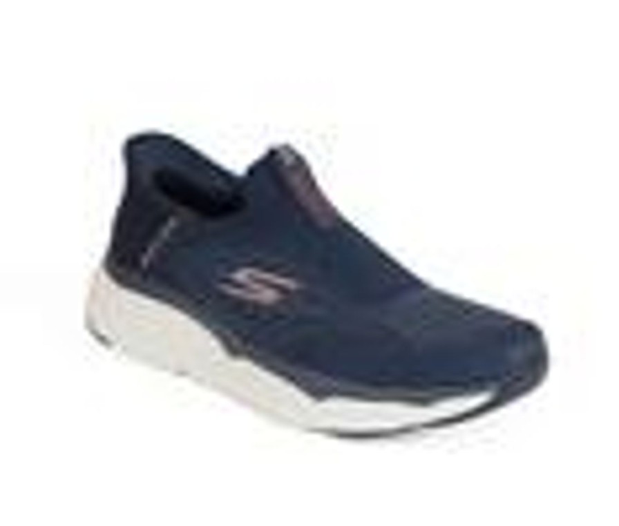 Men Skechers Slip-Ons | Men'S Skechers Max Cushion Slip In Sneakers Navy