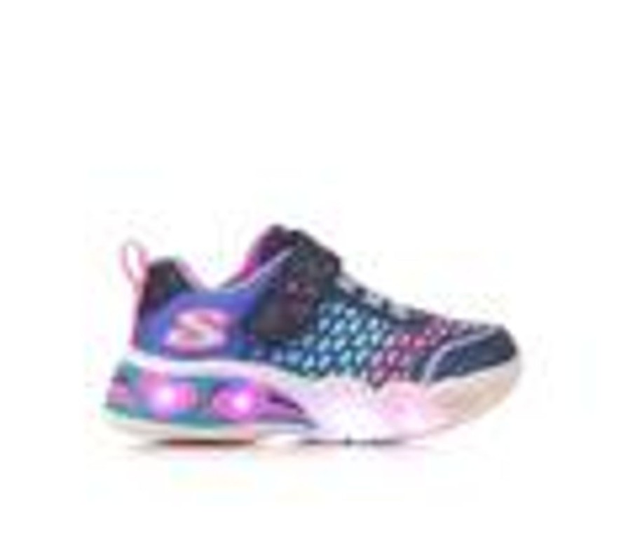 Kids Skechers Casual | Girls' Skechers Toddler Heart Lights Sweetheart Light-Up Sneakers Nvy/Multi/Glitr