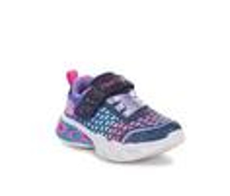 Kids Skechers Casual | Girls' Skechers Toddler Heart Lights Sweetheart Light-Up Sneakers Nvy/Multi/Glitr