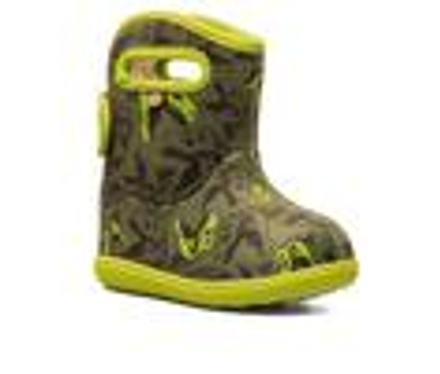 Kids Bogs Footwear Boots | Boys' Bogs Footwear Toddler Baby Bogs Ii Dino Rain Boots Dark Green Mult