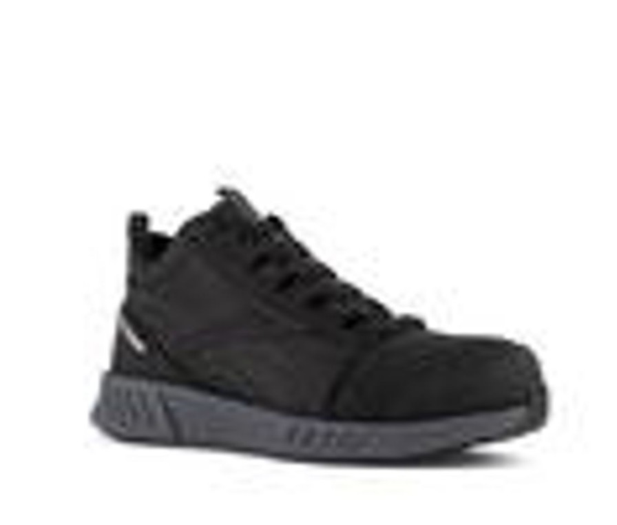 Men REEBOK WORK Electric Hazard | Men'S Reebok Work Fusion Rb4302 Work Shoes Black/Grey