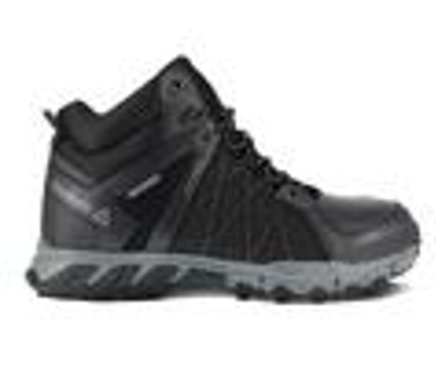 Men REEBOK WORK Electric Hazard | Men'S Reebok Work Trailgrip Leather Work Boots Black/Grey